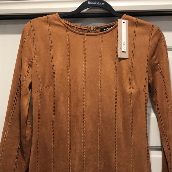 Anthropologie Do-Be faux suede brown dress. SIZE S NWT - Picture 3 of 7
